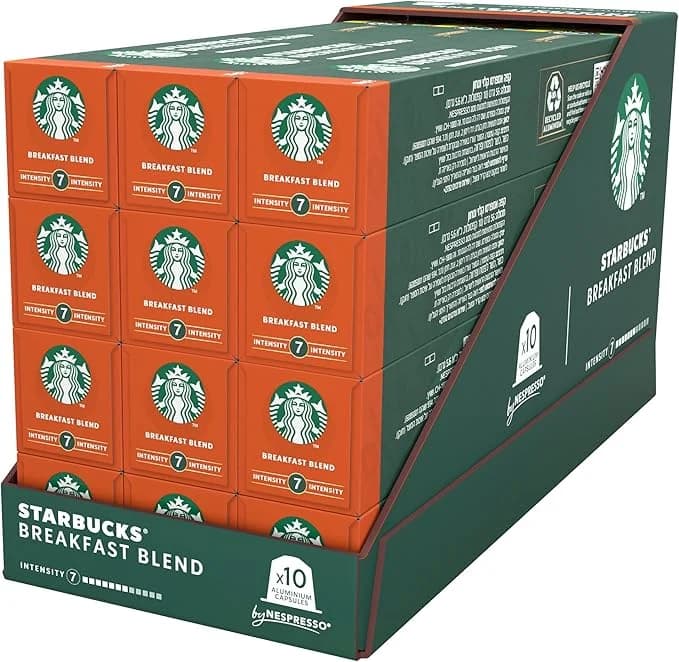 Starbucks Breakfast Blend By Nespresso Capsules, 56g, Pack of 12